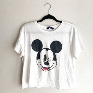 Abercrombie & Fitch White Mickey Mouse Tee